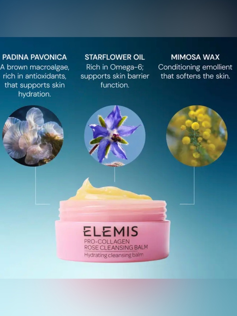 ELEMIS Rose Cleansing Balm Travel Size 0.7oz Makeup Remover NWT - Picture 10 of 16